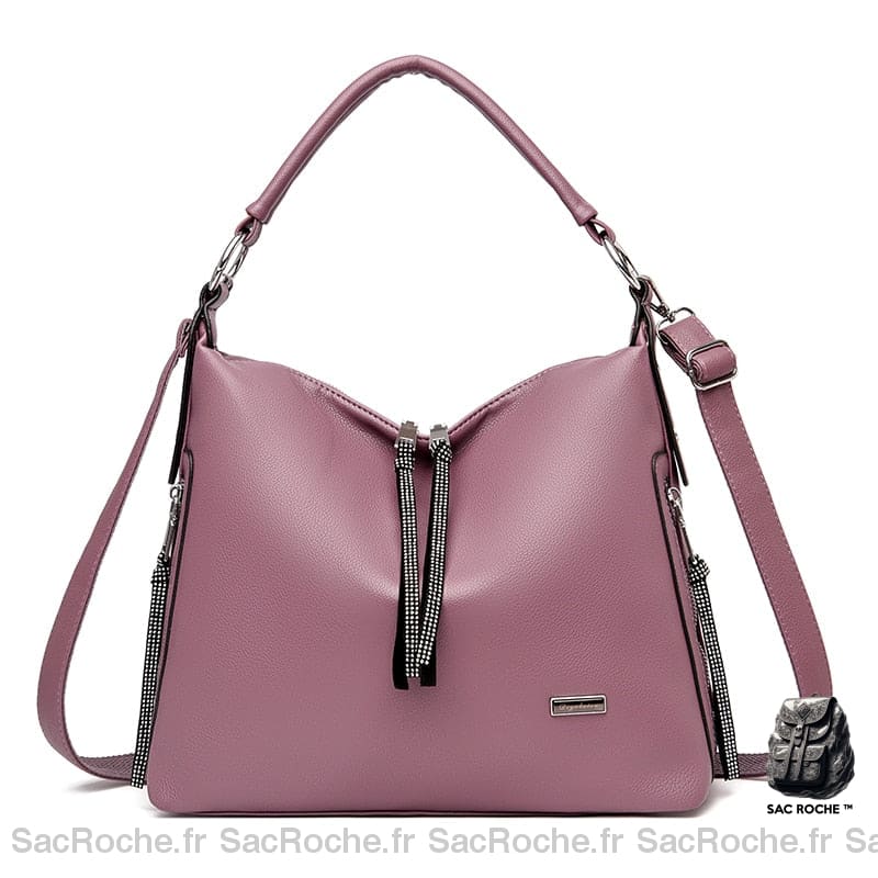 Sac Main Femme Fermeture Éclair Violet / 32X15X28Cm À