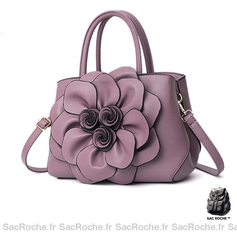 Sac Main Femme Fleurissant Violet À