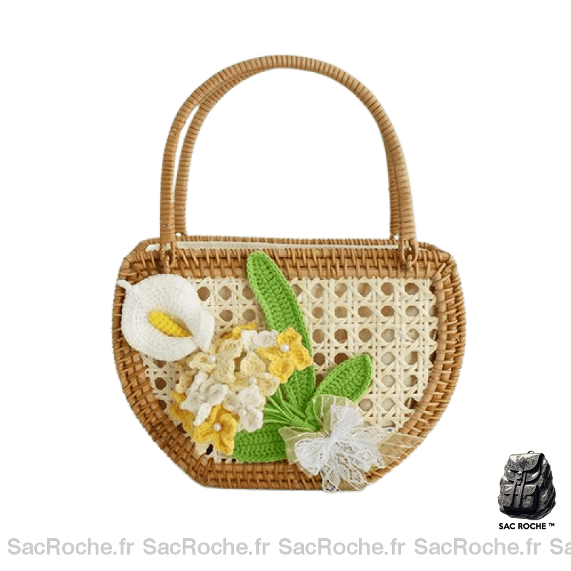 Sac Main Femme Fleurs Ajouré Modèle 2 À