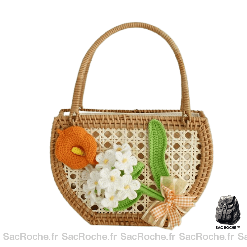 Sac Main Femme Fleurs Ajouré Modèle 3 À