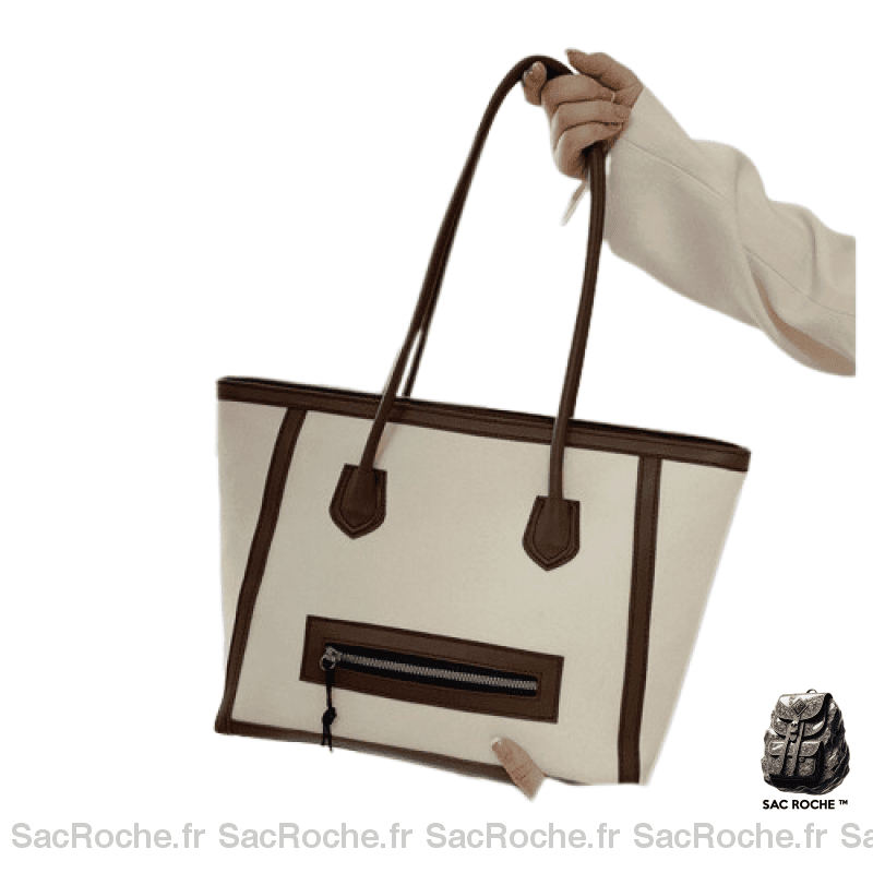 Sac Main Femme Format Géant Marron / 42 X 12 28 Cm À