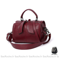 Sac Main Femme Forme Bowling - modèle Bordeaux - Sac Roche ™