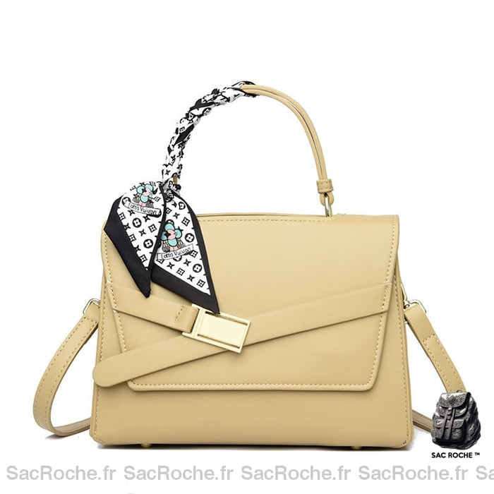 Sac Main Femme Foulard Chic Jaune / 24X12X17Cm À