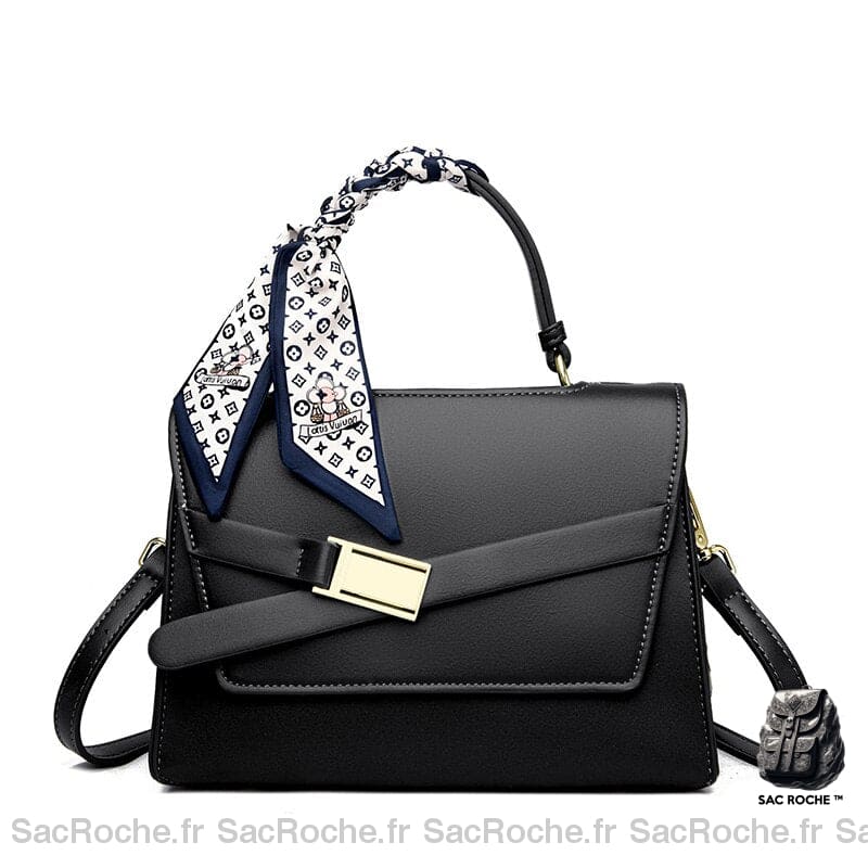 Sac Main Femme Foulard Chic Noir / 24X12X17Cm À