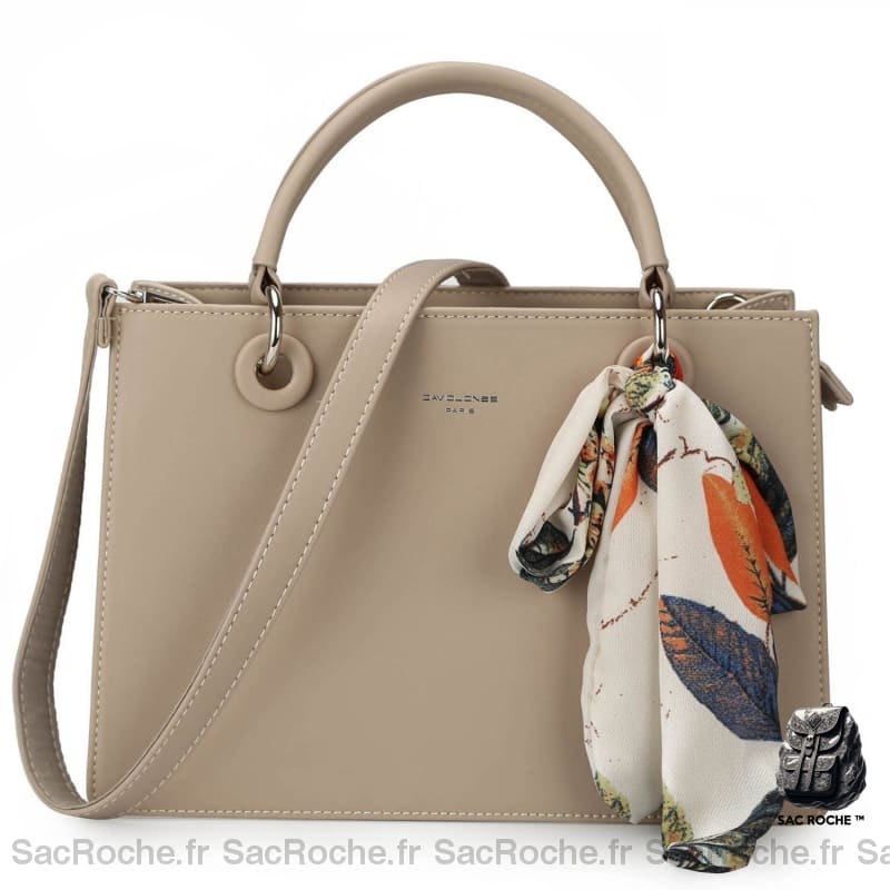 Sac Main Femme Foulard Trendy Beige À