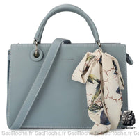 Sac Main Femme Foulard Trendy - modèle Bleu pâle - Sac Roche ™