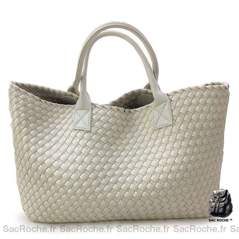 Sac Main Femme Fourre Tout Classique Blanc Ivoire À