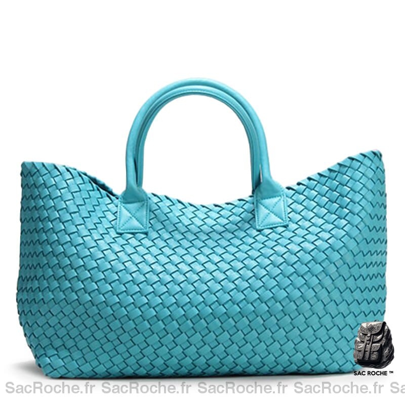 Sac Main Femme Fourre Tout Classique Bleu Turquoise À