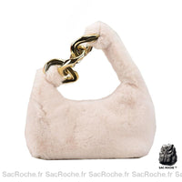 Sac Main Femme Fourrure Synthétique - modèle Blanc / 23cm*16cm*13cm - Sac Roche ™