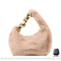 Sac Main Femme Fourrure Synthétique - modèle Kaki / 23cm*16cm*13cm - Sac Roche ™