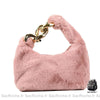 Sac Main Femme Fourrure Synthétique Rose / 23Cm*16Cm*13Cm À