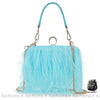 Sac Main Femme Frange Trendy Bleu Clair / 18 X 7 8 Cm À