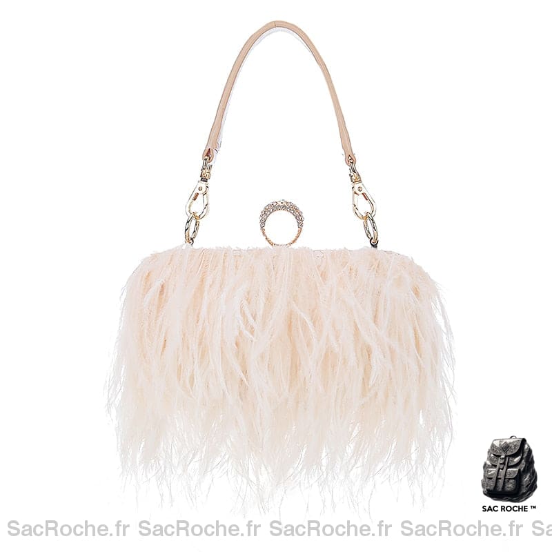 Sac Main Femme Frange Trendy Kaki / 18 X 7 8 Cm À