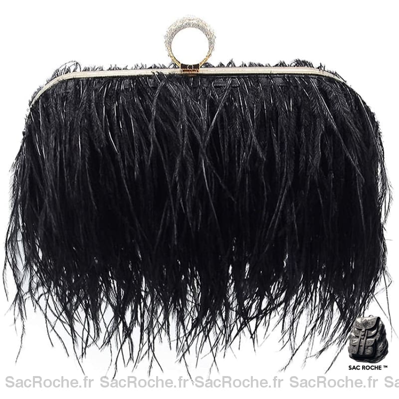 Sac Main Femme Frange Trendy Noir / 18 X 7 8 Cm À