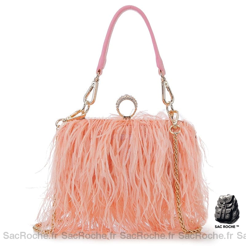 Sac Main Femme Frange Trendy Orange / 18 X 7 8 Cm À