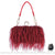 Sac Main Femme Frange Trendy - modèle Rouge sombre / 18 x 7 x 8 cm - Sac Roche ™