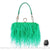 Sac Main Femme Frange Trendy - modèle Vert clair / 18 x 7 x 8 cm - Sac Roche ™