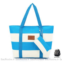 Sac Main Femme Grande Taille - modèle Bleu ciel / 42 x13 x 31.5cm - Sac Roche ™