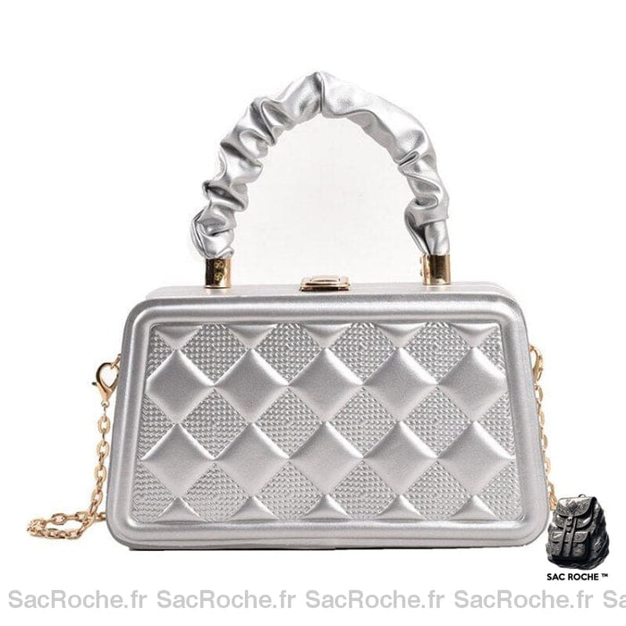Sac Main Femme Gris Argent Bon Prix / 12X21X6Cm À