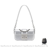 Sac Main Femme Gris Élégant Gris Argenté / 20X12X5Cm À Main Femme