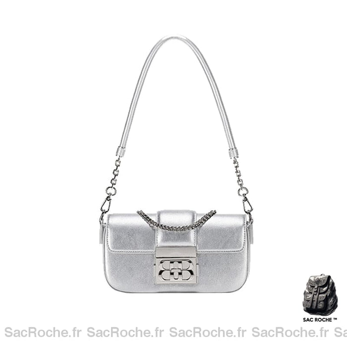 Sac Main Femme Gris Élégant Gris Argenté / 20X12X5Cm À Main Femme