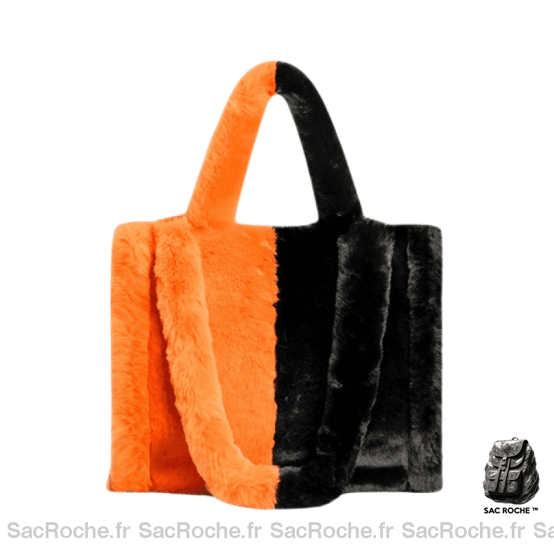 Sac Main Femme Hiver 2019 2020 Noir Orange À