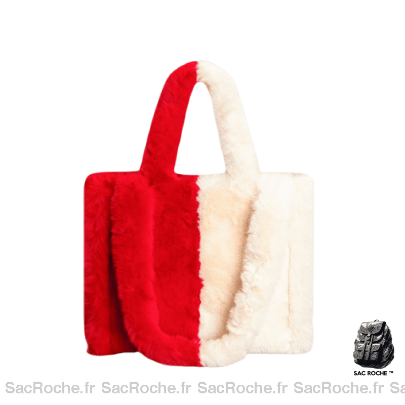 Sac Main Femme Hiver 2019 2020 Rouge Blanc À