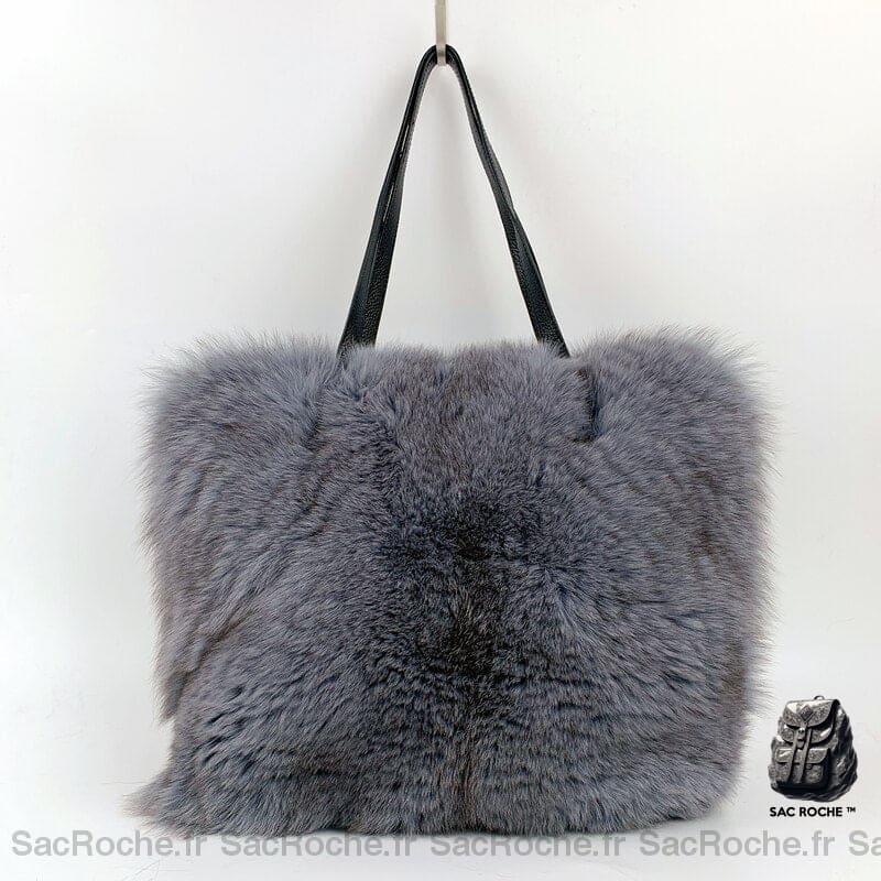 Sac Main Femme Hiver Elégant Gris À