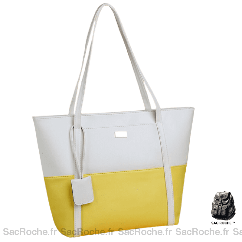 Sac Main Femme Jaune / 28X30Cm À