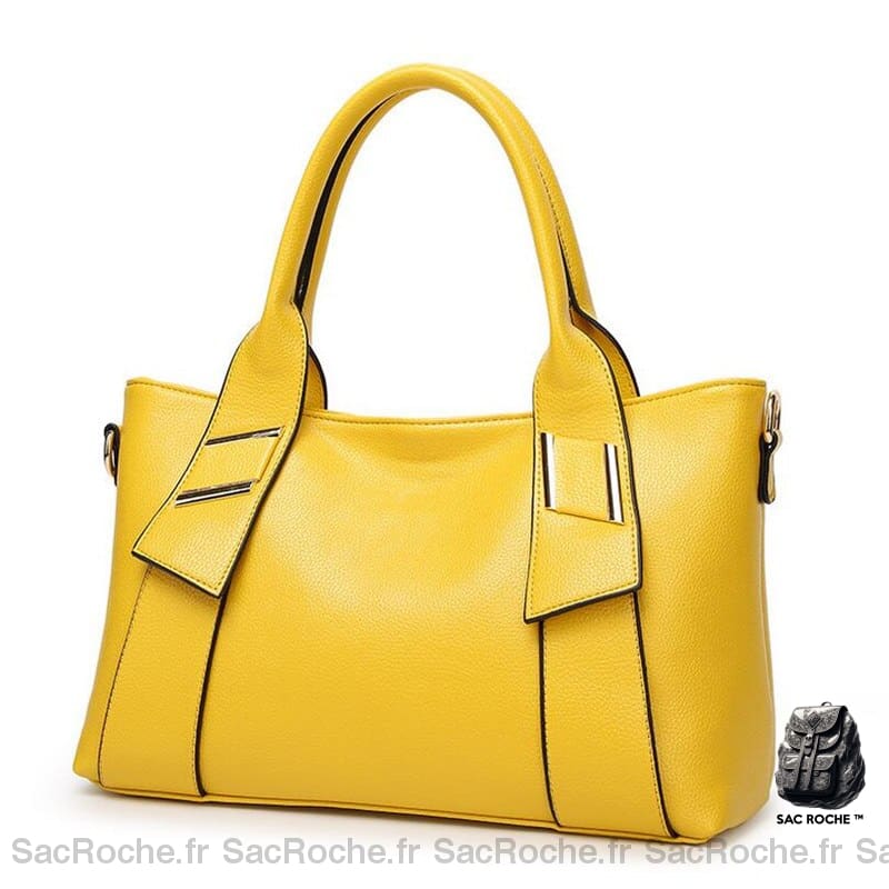 Sac Main Femme Jaune Moutarde Simplicité / 36X22X12Cm À