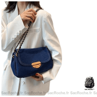 Sac Main Femme Jeans - modèle Bleu foncé - Sac Roche ™