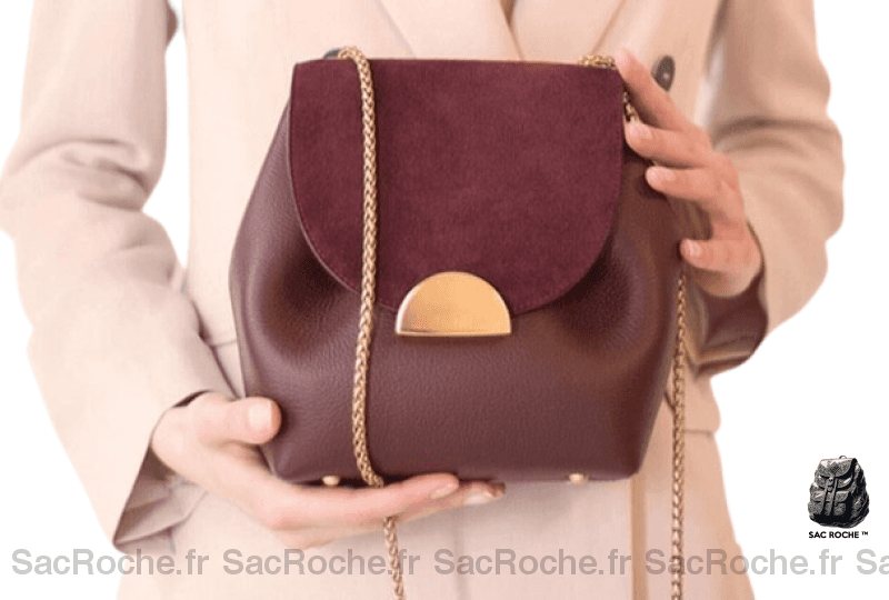 Sac Main Femme Jeune Bordeaux / 16X20X9Cm À