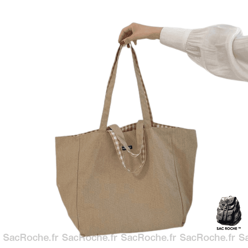 Sac Main Femme Large Croco Kaki À