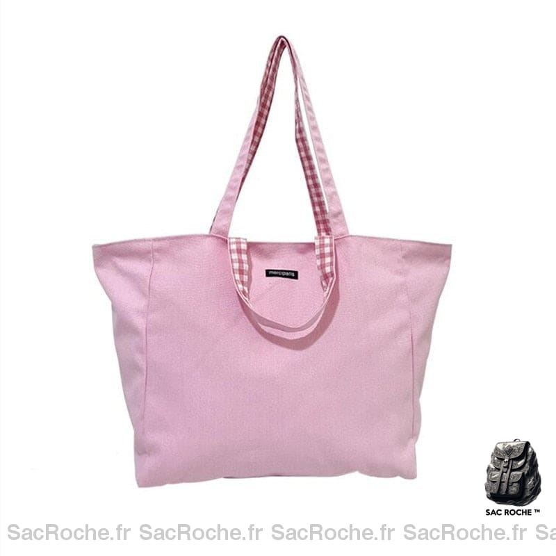 Sac Main Femme Large Croco Rose À