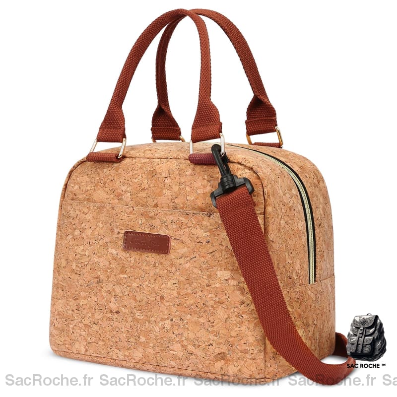 Sac Main Femme Liège Luxe Marron Clair À