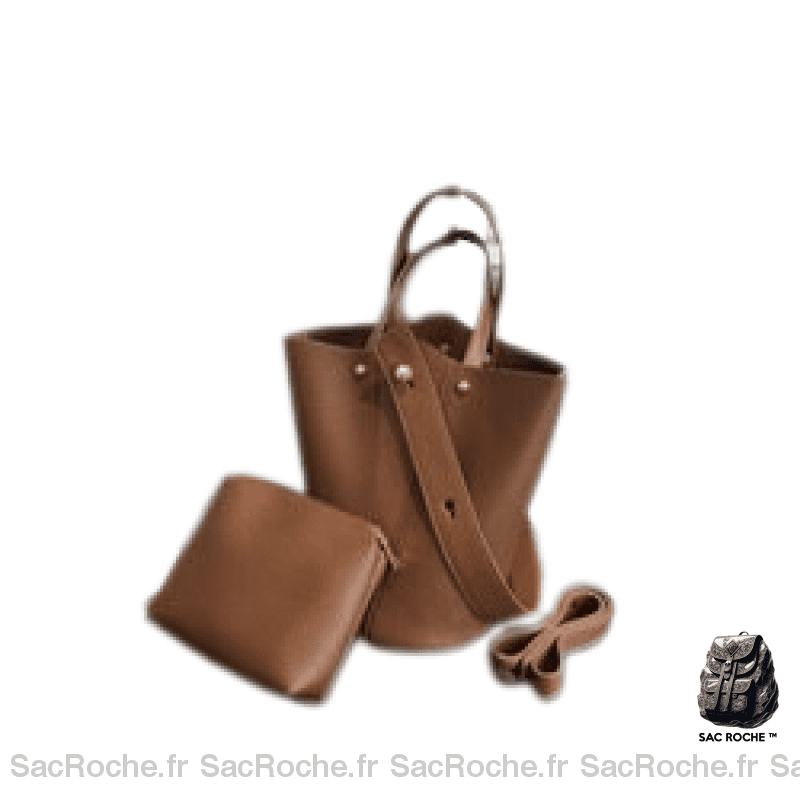 Sac Main Femme Long Cuir Café / 22X27X17Cm À