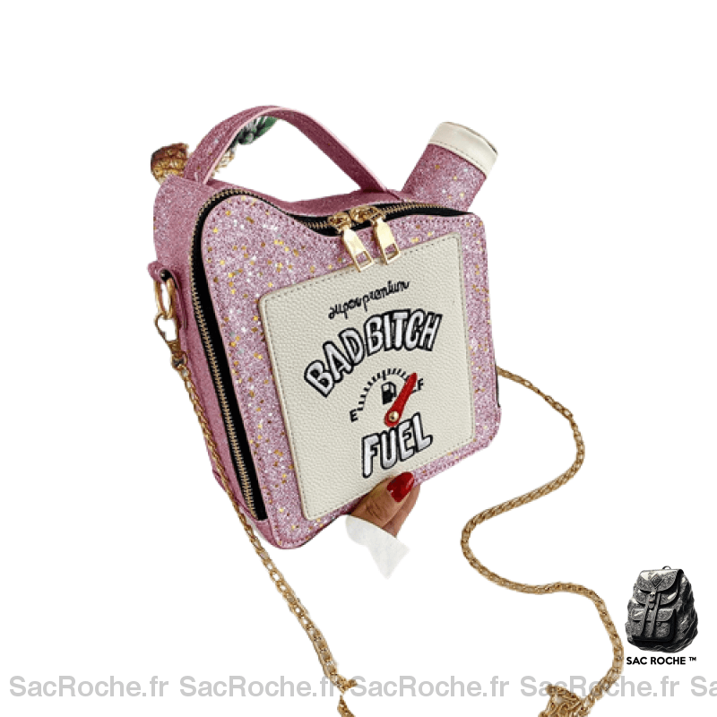 Sac Main Femme Look Rebelle Rose Clair À