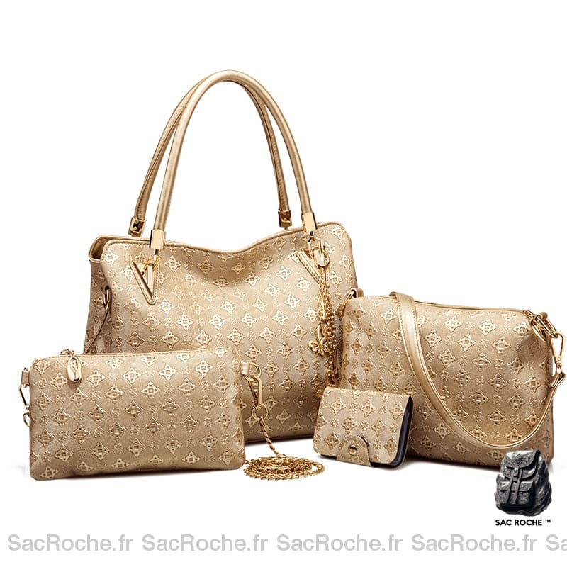 Sac Main Femme Lot Cuir Doré À