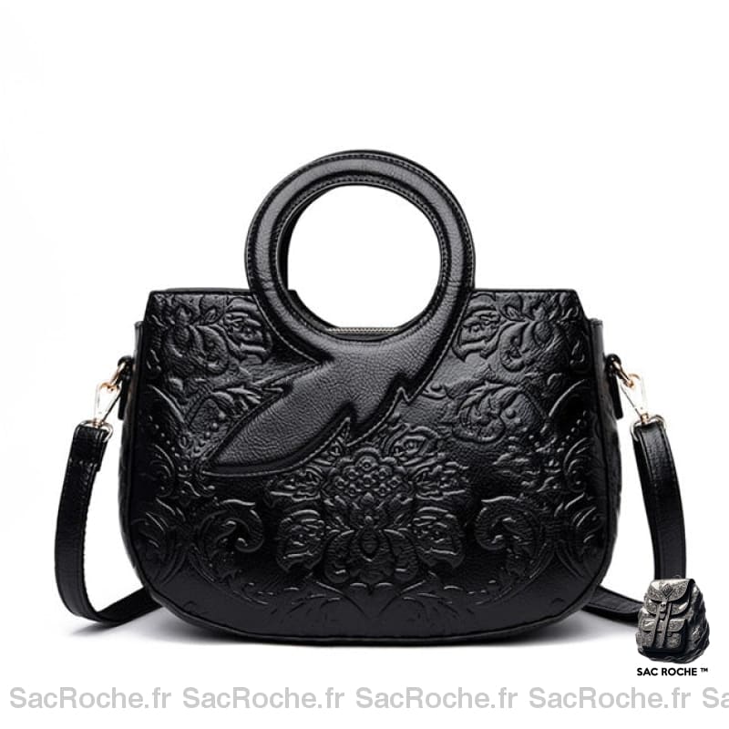 Sac Main Femme Luxe Élégance Absolue. Noir / 30X21X10 Cm À