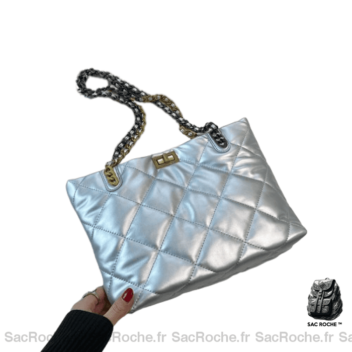 Sac Main Femme Luxe Silver / 30Cm X 50Cm À