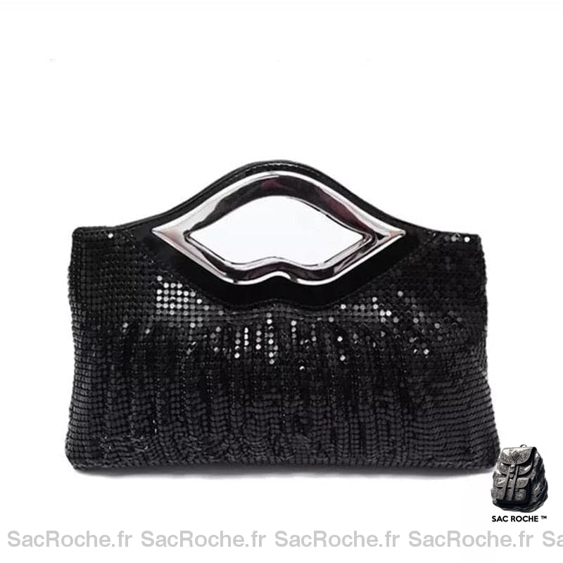 Sac Main Femme Luxe Vintage Noir Sequin À