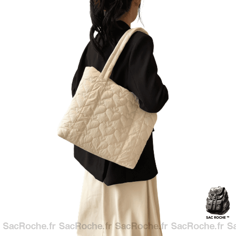 Sac Main Femme Lycéenne Pas Cher Beige / 41X31X8Cm À