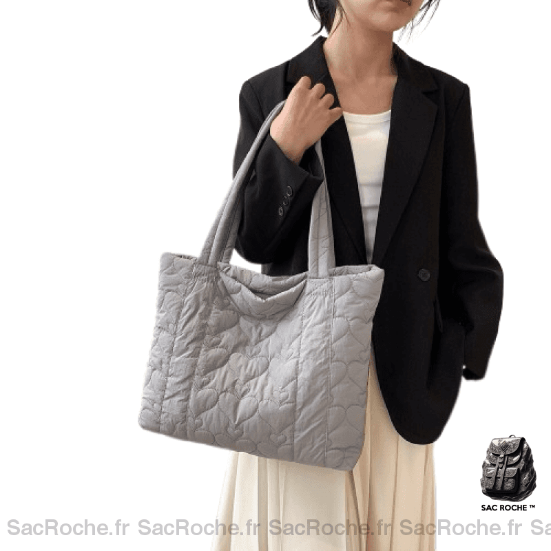 Sac Main Femme Lycéenne Pas Cher Gris / 41X31X8Cm À