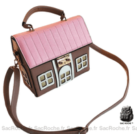 Sac Main Femme Maison Forme - modèle Marron - Sac Roche ™