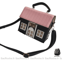 Sac Main Femme Maison Forme - modèle Noir - Sac Roche ™