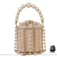 Sac Main Femme Mariage Blanc - modèle Abricot / 13.5x13.5x12cm - Sac Roche ™