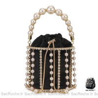 Sac Main Femme Mariage Blanc - modèle Noir / 13.5x13.5x12cm - Sac Roche ™