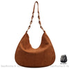 Sac Main Femme Marron Daim Trendy / 34X29X9Cm À