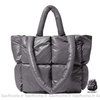 Sac Main Femme Matelassé Blanc Gris À