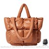 Sac Main Femme Matelassé Blanc Marron À